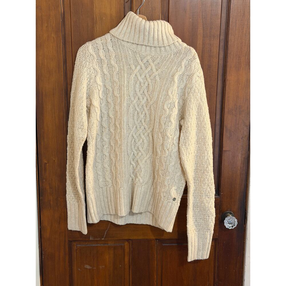Eddie Bauer tan wool turtle neck sweater knit women’s TL